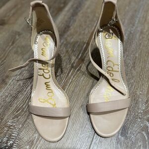Sam Edelman Blush Leather Ankle-Strap Heels